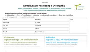 Ausbildungsanmeldung zum Medizinischen Qi Gong Trainer